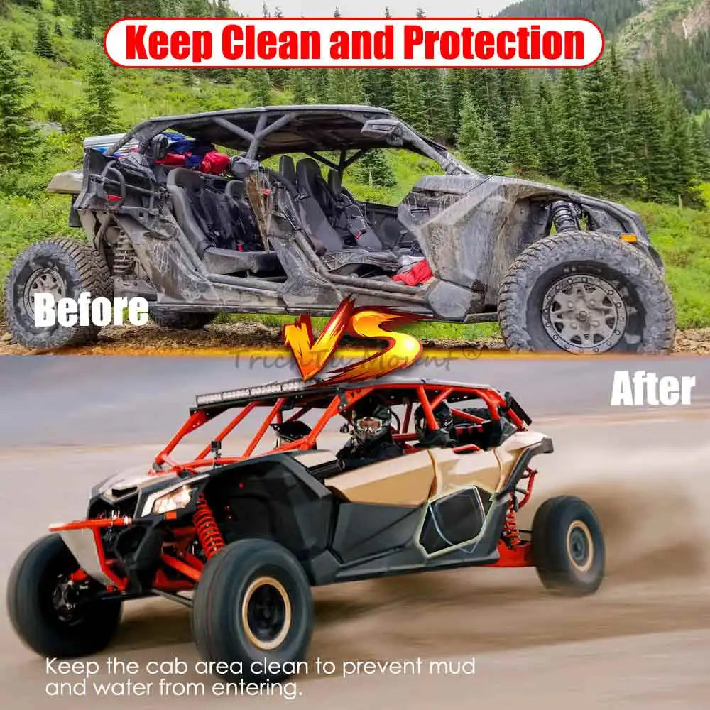 Rear Lower Door Panel Inserts with Metal Frame for Can-Am Maverick X3 (2017–2024)