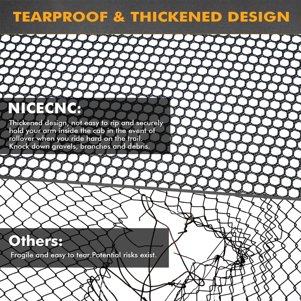 NICECNC Rear Cage Race Net Mesh Panel for Polaris RZR 570, RZR 900 & More