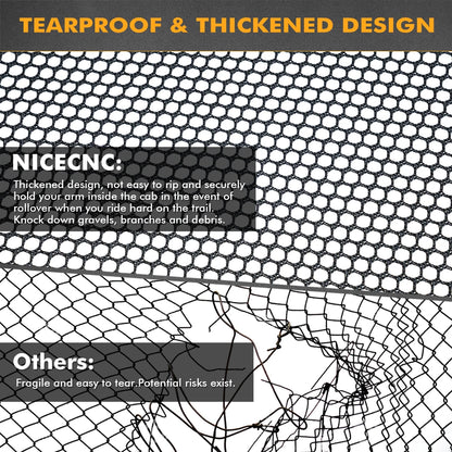 NICECNC Rear Cage Race Net Mesh Panel for Polaris RZR 570, RZR 900 & More
