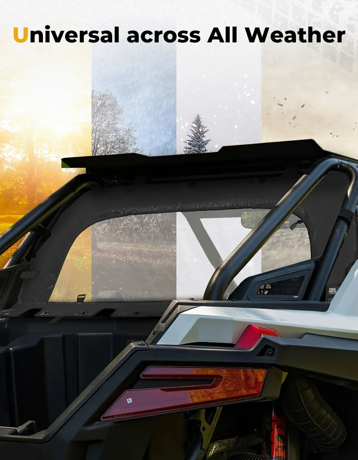 KEMIMOTO PVC Clear Soft Rear Windshield for Polaris RZR Pro R (2022–2024)