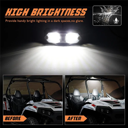 Red & White Dual-Color Roll Cage Dome Light for UTV & SXS