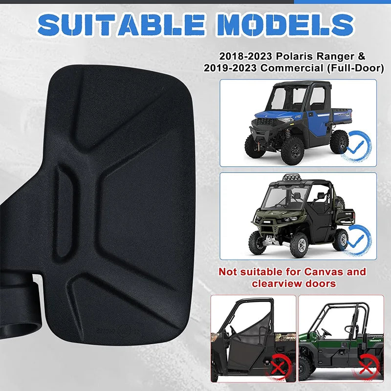Door Bar Mount Side Mirrors (Pair) for UTV & SXS