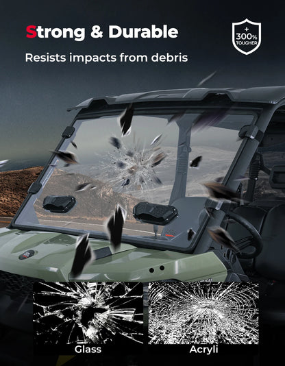 Hard-Coated Polycarbonate Full Front Windshield for Can-Am Defender (2016–2026)
