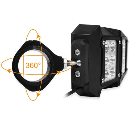 Side Mirrors with LED Spot Lights, 1.75–2 Inch for UTV & SXS