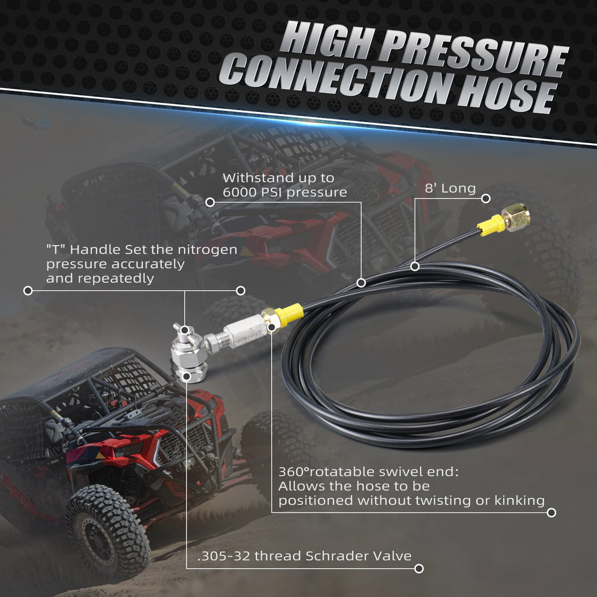 Shock Nitrogen Regulator Fill Tool Kit, 3500 PSI for UTV & SXS