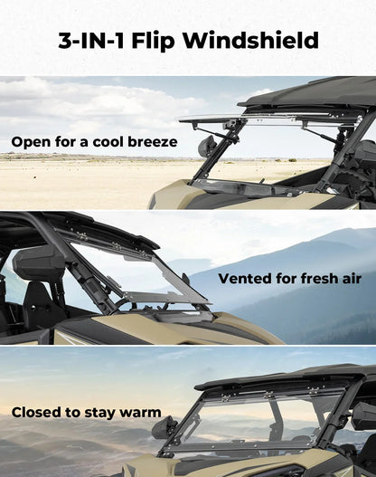 3-in-1 Flip Vented Front Windshield for CFMOTO ZForce 950 & ZForce 800
