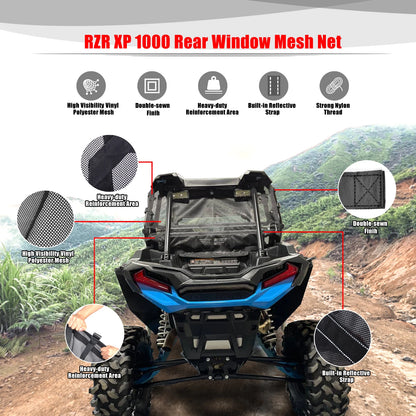 Rear Window Airflow Mesh Sun Shade for Polaris RZR XP 1000 & RZR XP Turbo