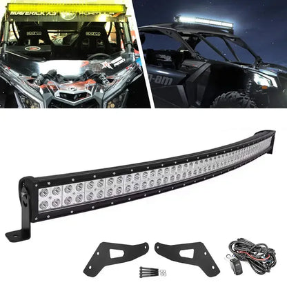50-Inch 288W Curved LED Light Bar with Roof Brackets for Can-Am Maverick X3 (2017–2024)