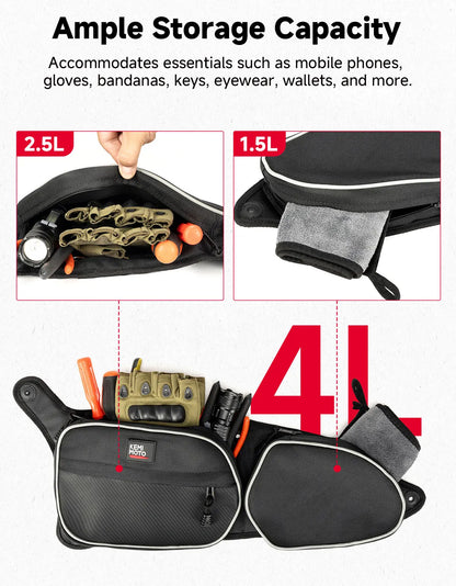 KEMIMOTO 1680D Front Door Knee Pad Storage Bags for Polaris RZR Trail & RZR 900