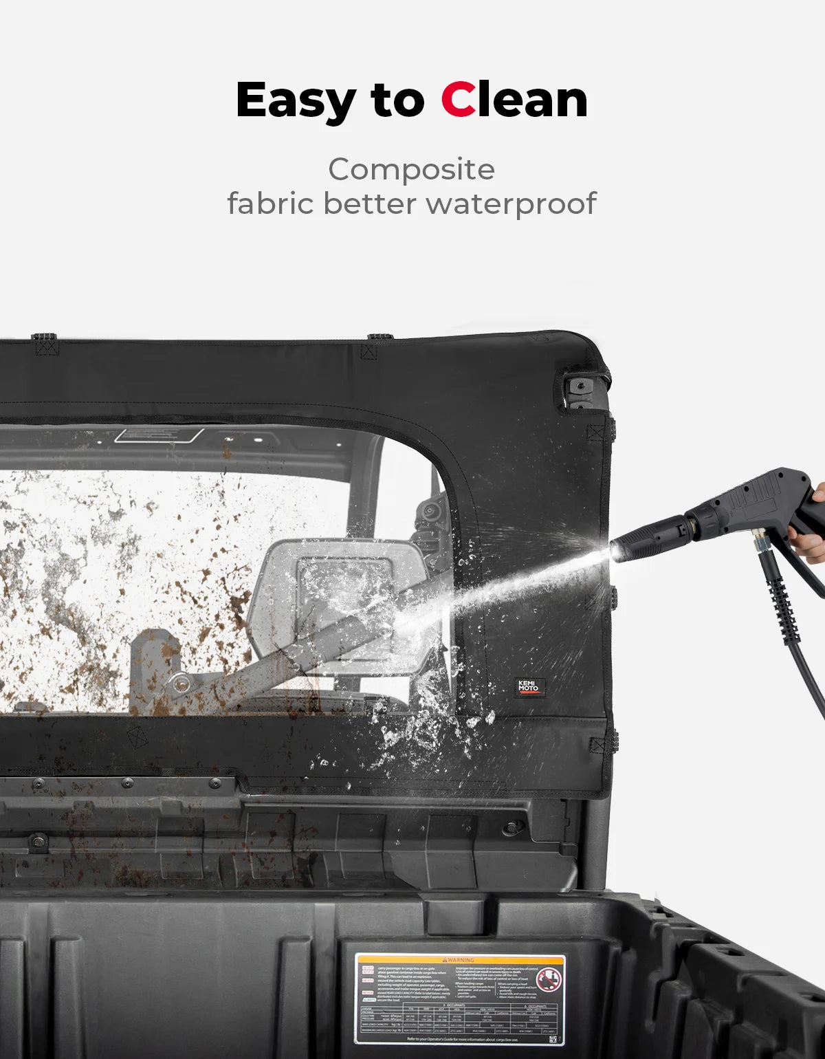 KEMIMOTO PVC Soft Rear Dust Windshield for Can-Am Defender (2016–2026)