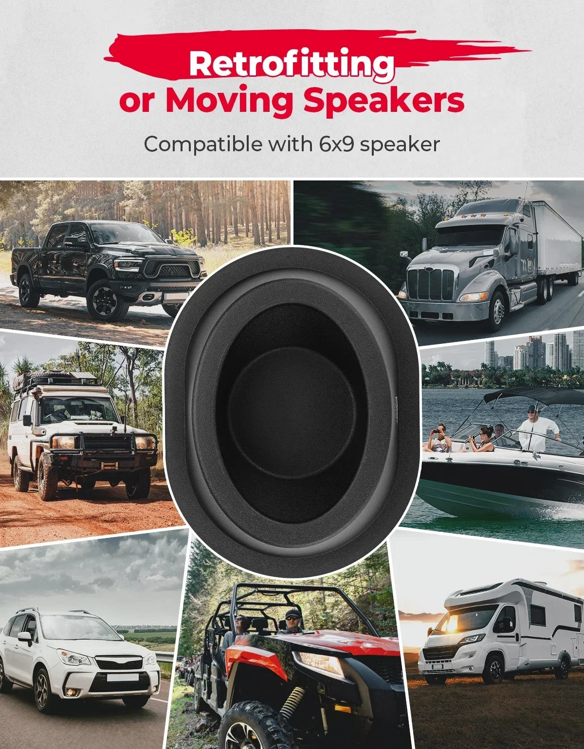 Angled 6x9-Inch Speaker Pods (Pair) for UTV & SXS