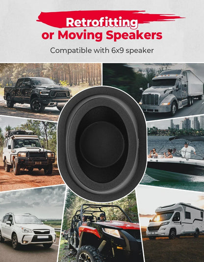 Angled 6x9-Inch Speaker Pods (Pair) for UTV & SXS