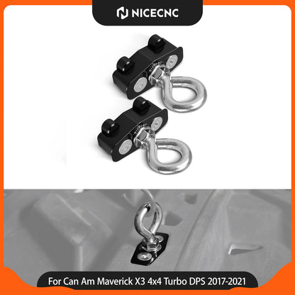 NICECNC Aluminum Lock Tie-Down Bed Anchors for Can-Am Maverick X3 (2017–2020)