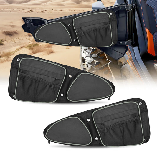 Front Door Storage Bags with Knee Pads and Cup Holder for Polaris RZR XP 1000, RZR XP Turbo & RZR 900