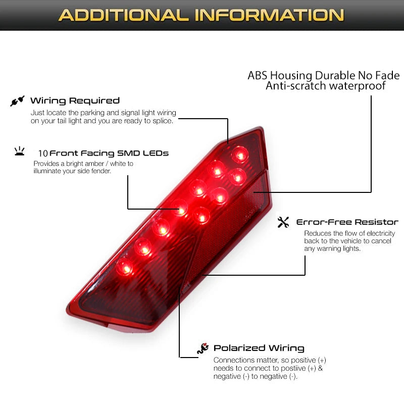 LED Tail Light Assembly, Left and Right (Pair) for Polaris RZR XP 1000, RZR 900 & RZR XP Turbo