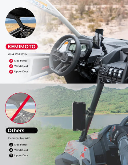 360-Degree Rotating CNC Aluminum Phone Mount, No-Drill for Can-Am Maverick X3 (2017–2026)