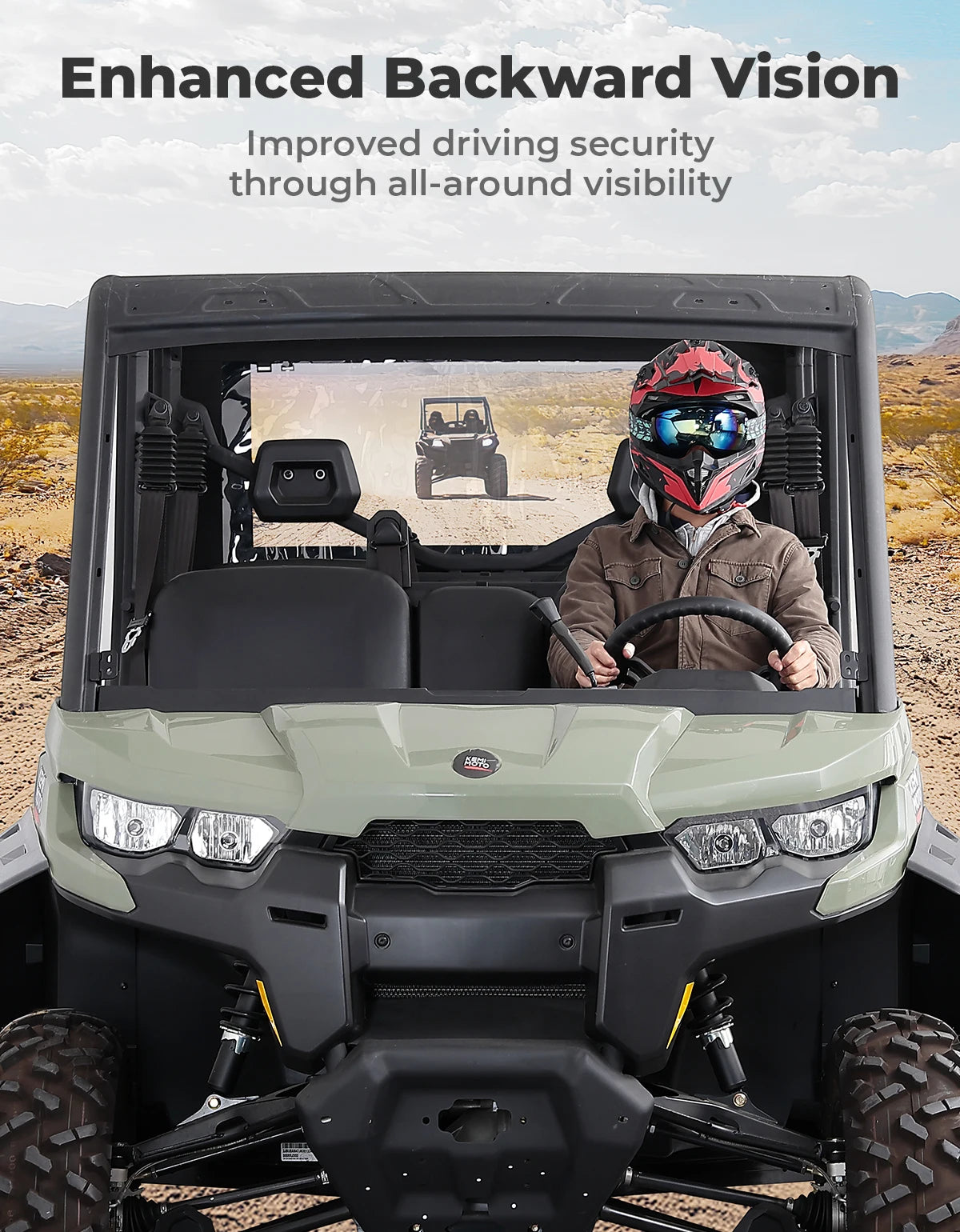 600D Rear Cargo Bed Enclosure with Clear Windows for Can-Am Defender (2016–2026)