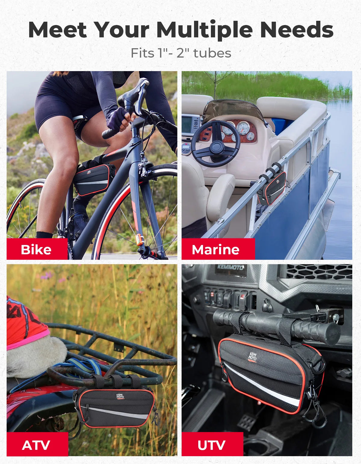 1680D Grab Handle Storage Bag for 1–2-Inch Bars for UTV & SXS