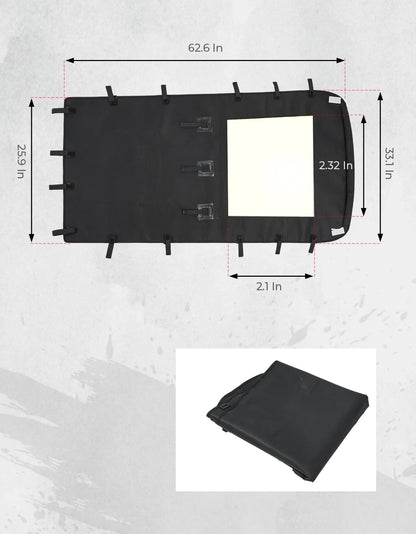 KEMIMOTO 1680D Sunshade Soft Roof Top, 4-Seat for Polaris RZR XP 1000, RZR XP Turbo & RZR 900