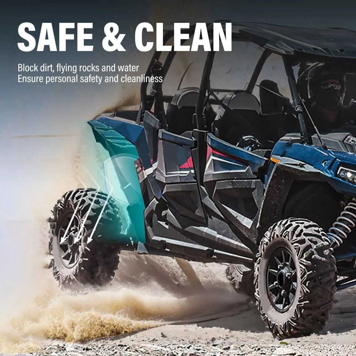 Extended Fender Flares with Mud Flaps for Polaris RZR XP 1000 (2014–2022)