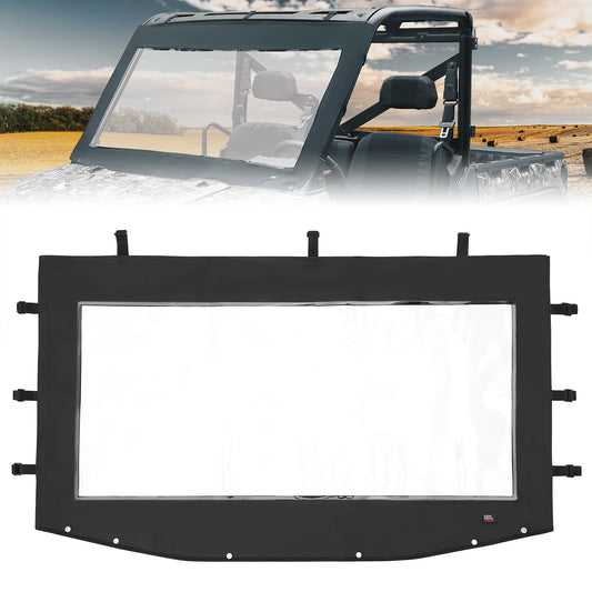 KEMIMOTO Full-Shield Soft PVC Front Windshield for Polaris Ranger XP 1000 (2017–2024)