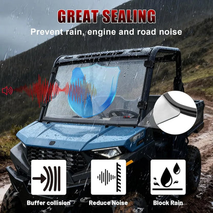 Scratch-Resistant PC Front Windshield for Polaris Ranger 570 (2015–2026)