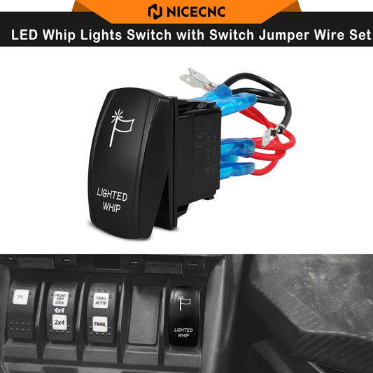 NICECNC Whip Light Switch with Jumper Wire Set for Can-Am Maverick X3, Polaris RZR Pro XP & RZR XP Turbo