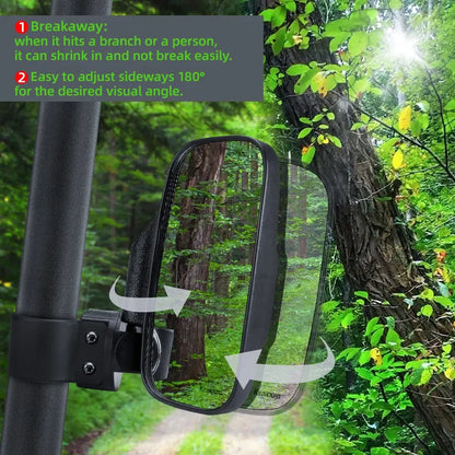 Shockproof Side Mirrors for 1.75–2 Inch Roll Cage for UTV & SXS