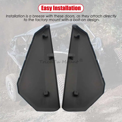 Front Upper Door Panels Kit, 2-Door, Unpainted Black (Pair) for Can-Am Maverick X3 (2017–2024)