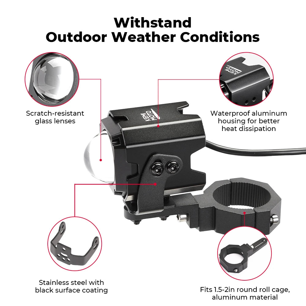RGB Whip Light Kit with Roll Bar Clamps for UTV & SXS