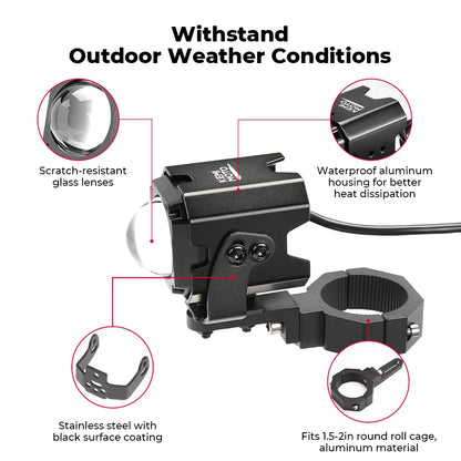 RGB Whip Light Kit with Roll Bar Clamps for UTV & SXS