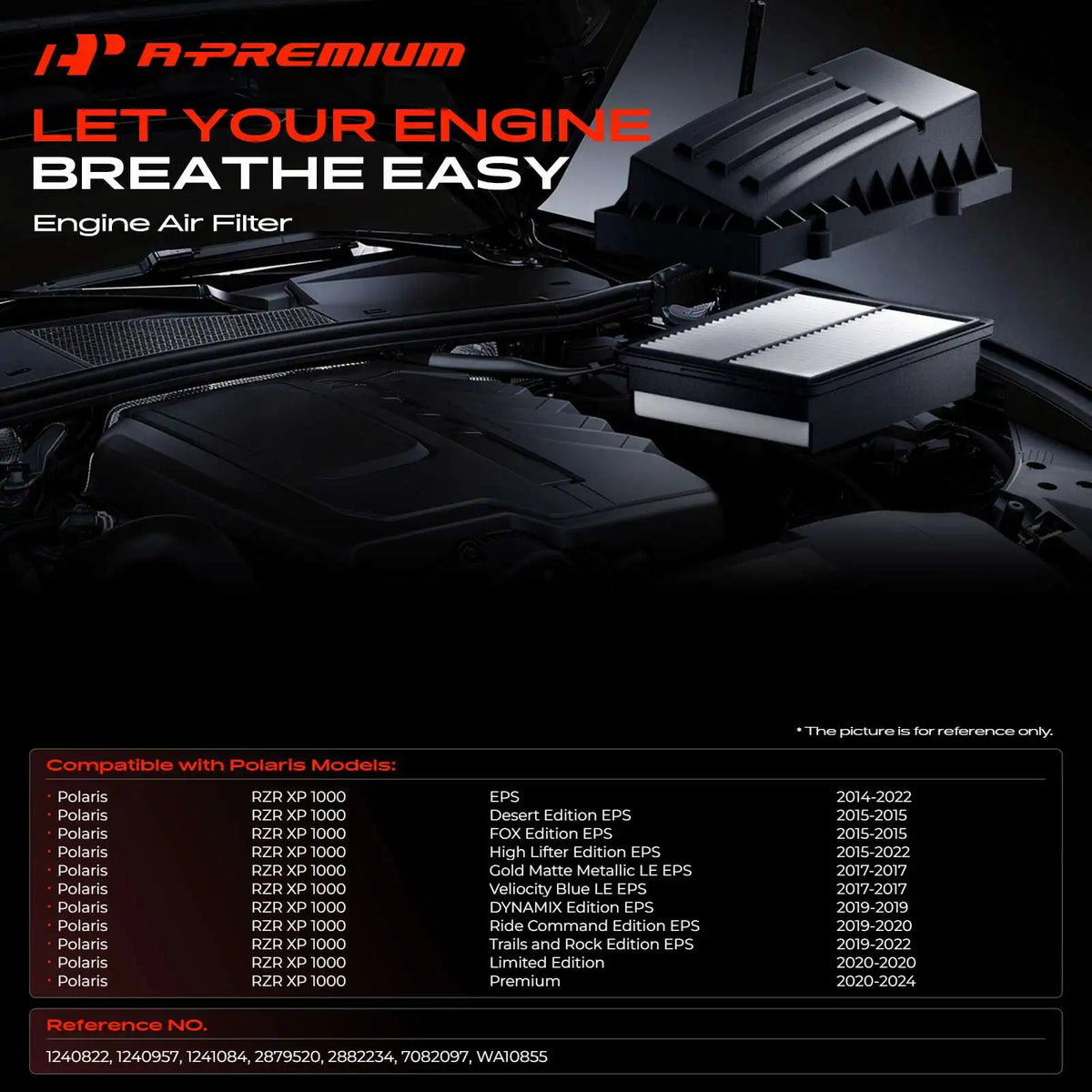 Engine Air Filter Element for Polaris RZR XP 1000