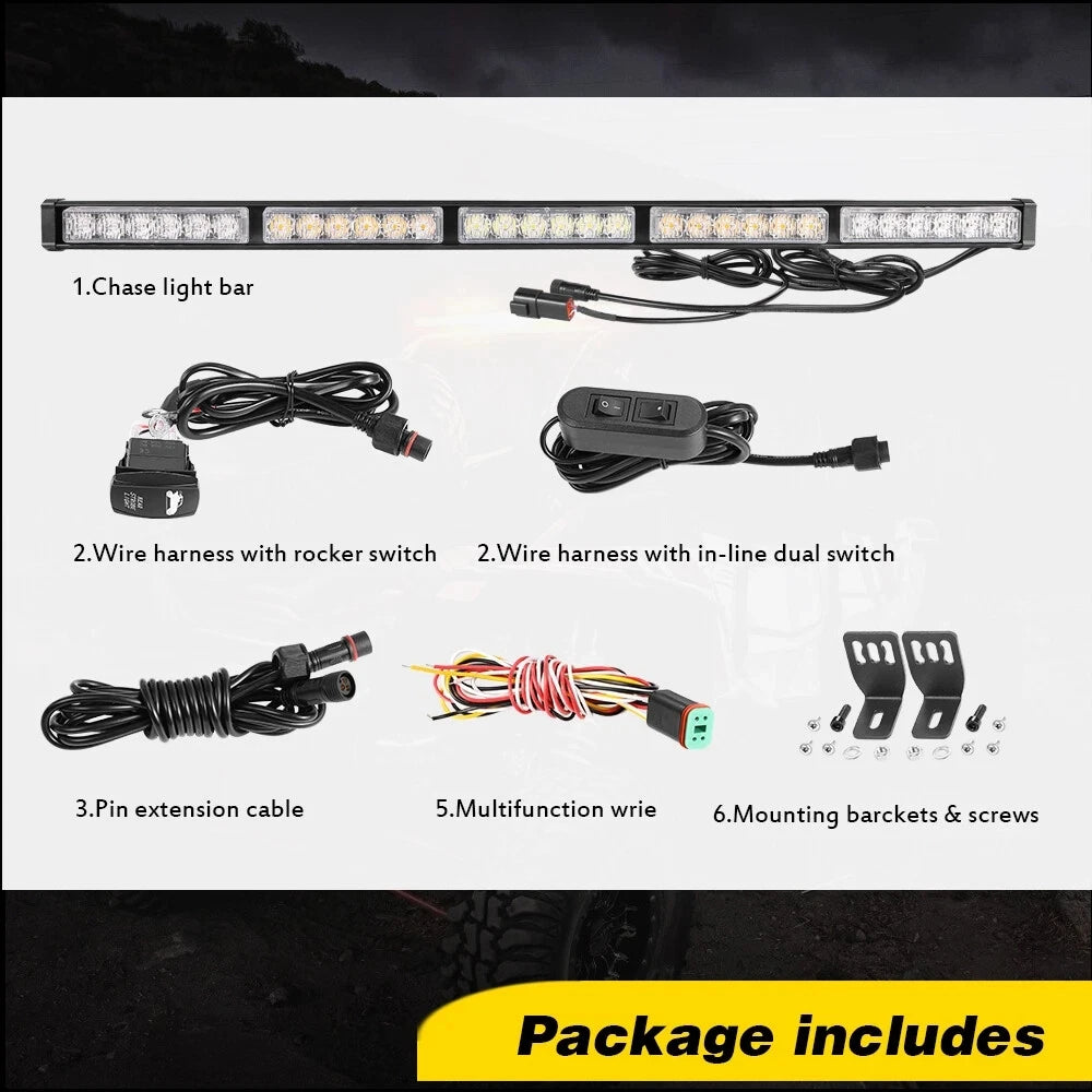 30-Inch Rear Chase LED Light Bar, Brake & Reverse for Can-Am Maverick X3 (2017–2025)