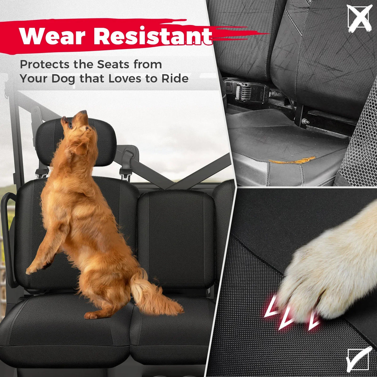 1680D Split Bench Seat Covers with Headrests for Can-Am Defender (2016–2026)