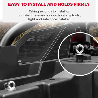 Aluminum Lock-In Tie-Down Anchors for Polaris Ranger XP 1000, Ranger 1000 & More