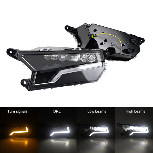 LED Headlights with Flowing DRL and Turn Signals for Polaris RZR XP 1000 (2024–2026)