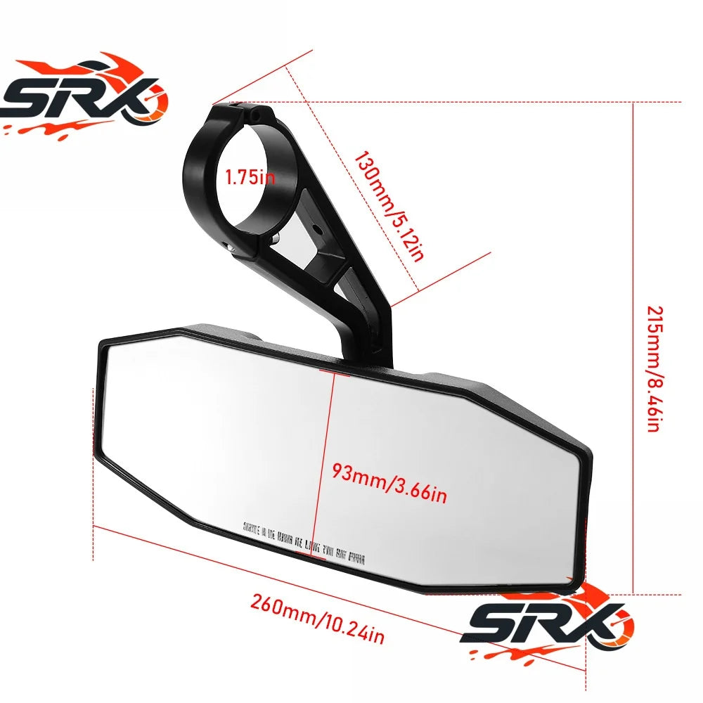 Center Rear View Mirror for Polaris RZR 900, RZR XP 1000 & General