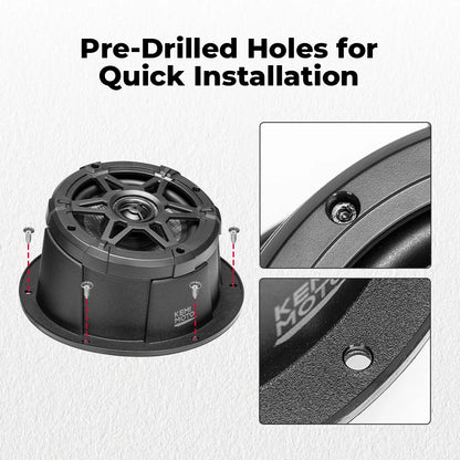 6.5-Inch Speakers with Enclosure Pods (2-Pack) for UTV & SXS