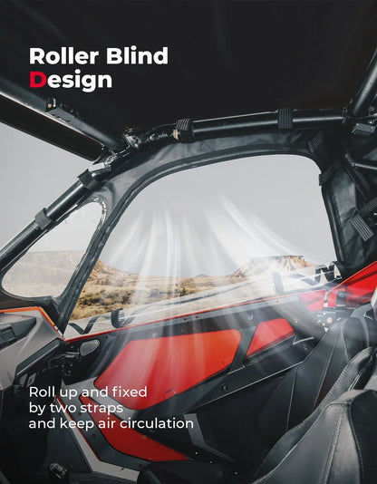 KEMIMOTO Soft Upper Cab Enclosure Doors with YKK Zippers for Polaris RZR Pro XP & RZR Turbo R