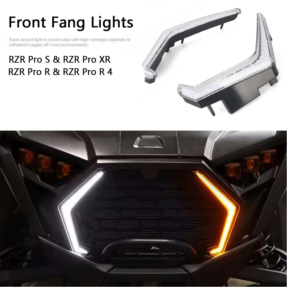 LED Front Fang Accent Lights with DRL and Turn Signals for Polaris RZR Pro XP & RZR Pro R