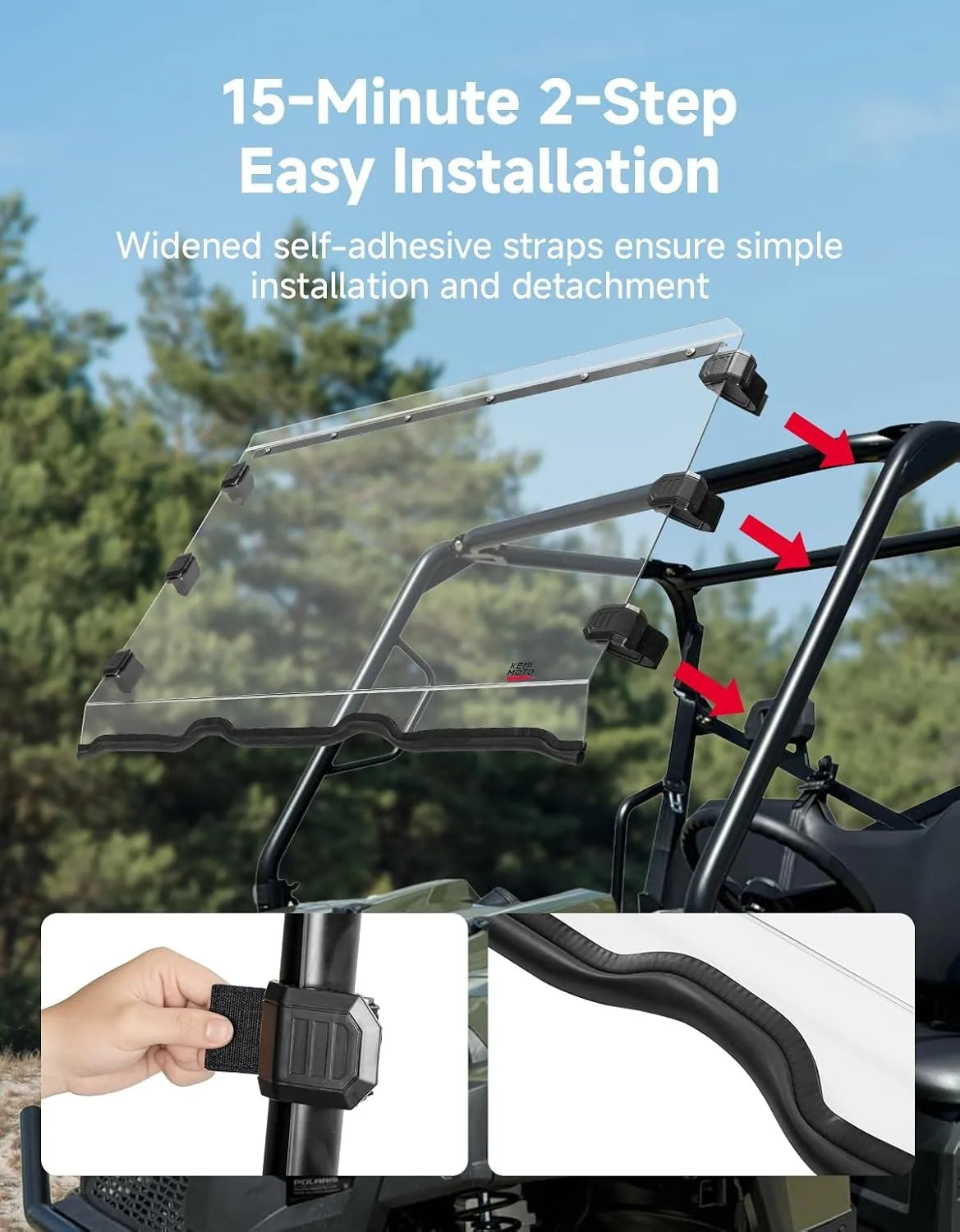 Hard PC Full Front Windshield for Polaris Ranger 570 (2016–2025)