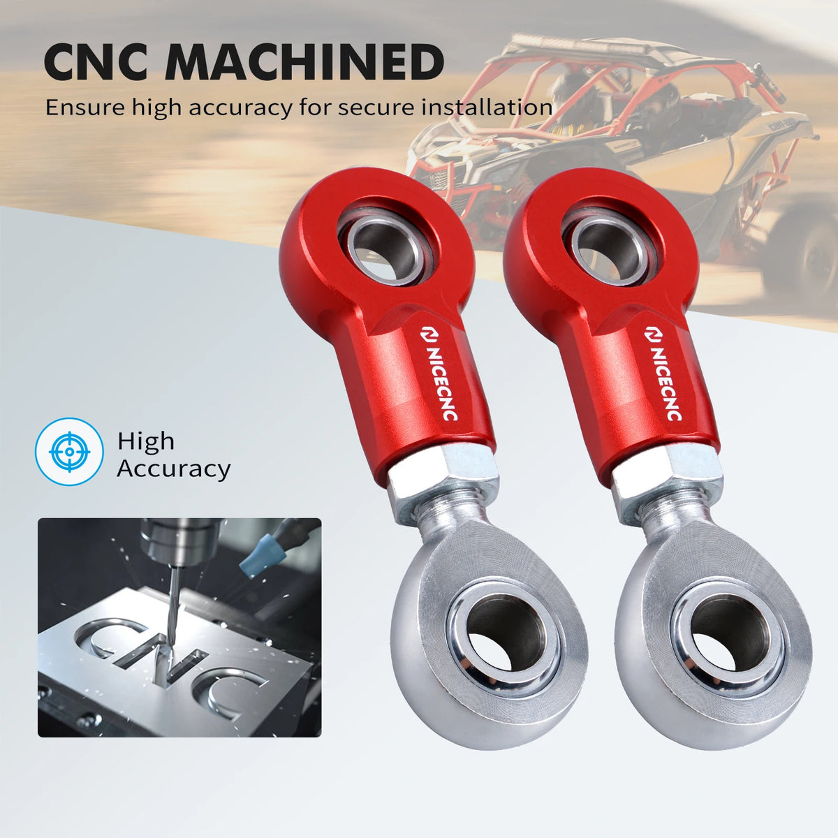 NICECNC Aluminum Front & Rear Sway Bar Links for Can-Am Maverick X3 (2017–2023)