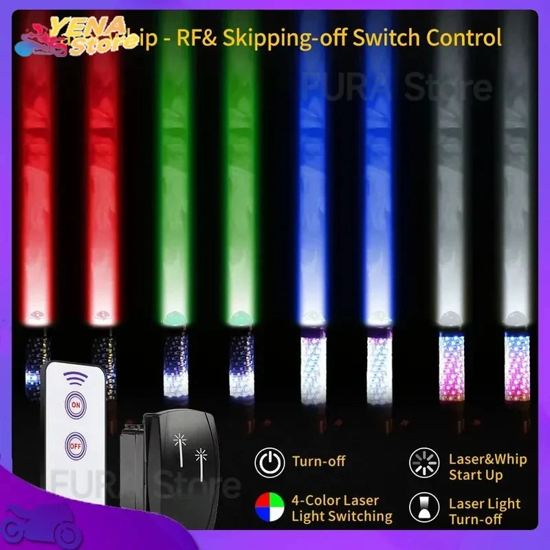 2 FT RGB Whipless LED Antenna Light for UTV & SXS