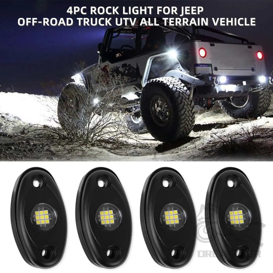 LED Rock Lights Kit, 4 Pods for UTV & SXS