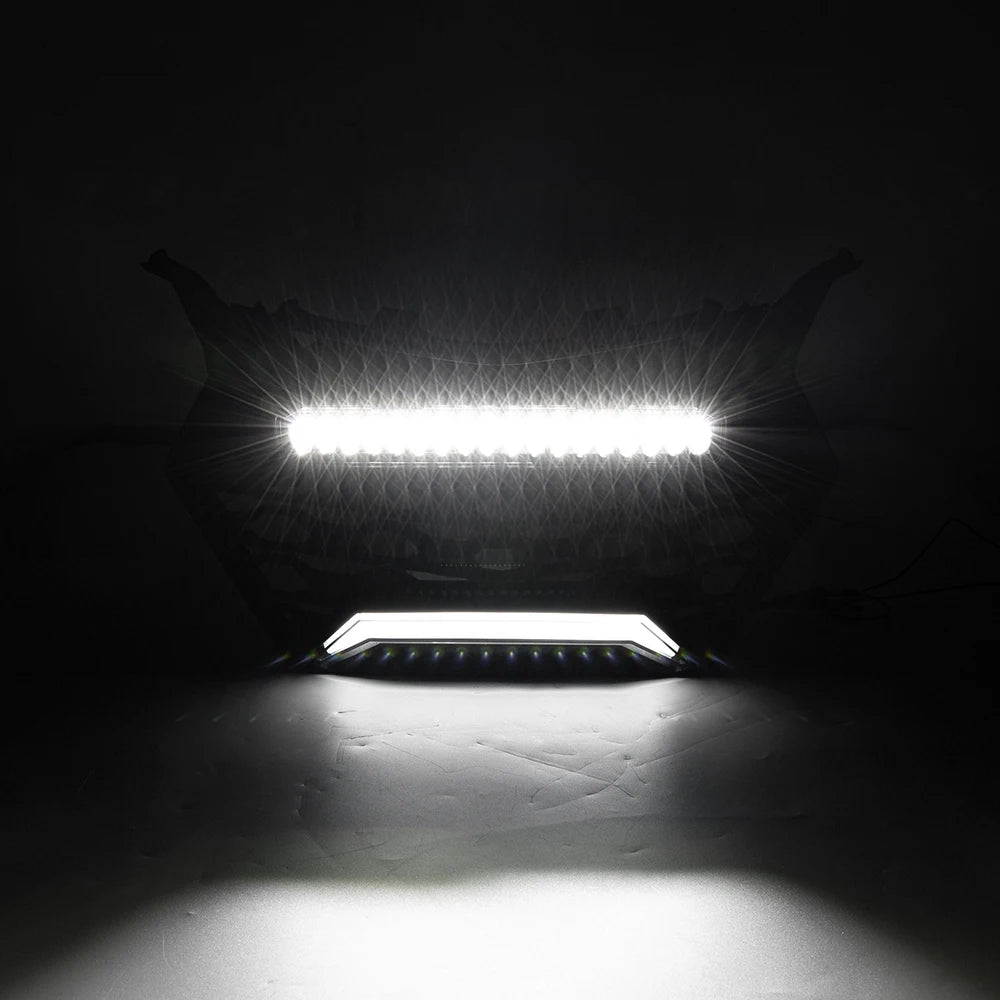 Front Mesh Grille with Dual LED Light Bars for Can-Am Maverick R (2024–2025)