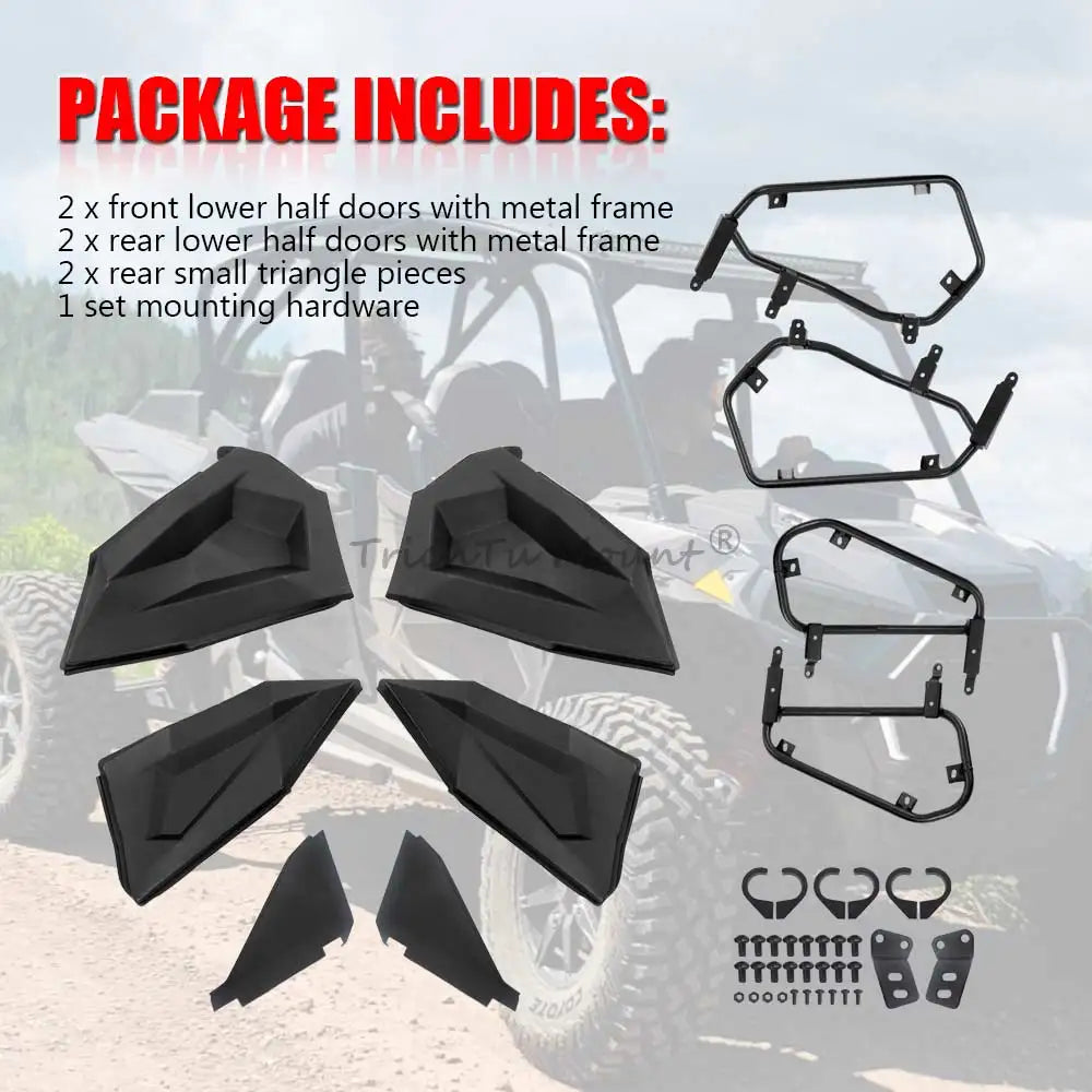 Front and Rear Lower Half Door Insert Panels, 4-Door for Polaris RZR XP 1000, RZR 900 & RZR XP Turbo