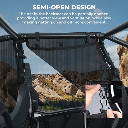 KEMIMOTO Front and Rear Side Mesh Window Nets for Polaris RZR XP 1000