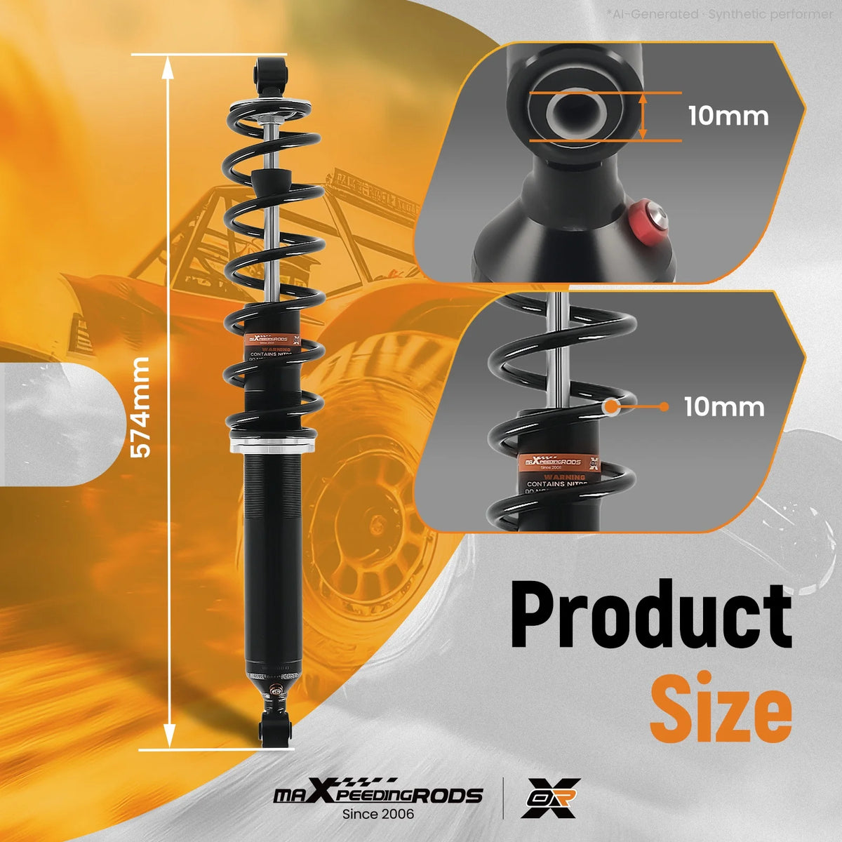 Front Shock Strut with Coil Spring for Polaris General (2017–2025)