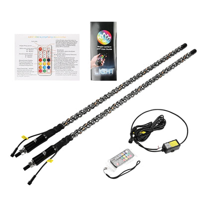 KEMIMOTO 3-Foot Spiral LED Whip Lights with Strobe for UTV & SXS