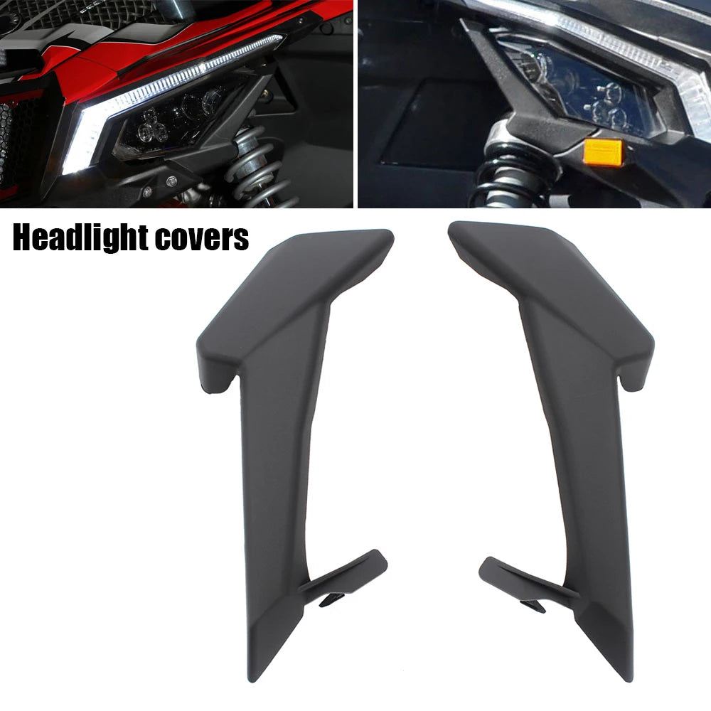 Headlight Trim Covers, Black ABS (Pair) for Can-Am Maverick X3 (2017–2023)